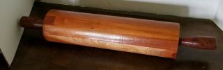 Rare Antique Wooden Rolling Pin Hand Made / Cherry Wood 17 "