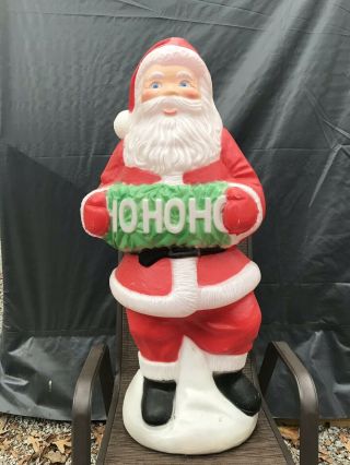 Vtg Rare Blow Mold Red Santa Claus Christmas 40 " Lighted Outdoor Yard Decoration