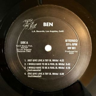 Ben Just Give Love A Try Private Modern Soul B/w Boogie 