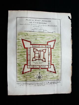 1747 Bellin: Orig.  Map: Africa Western,  English Fort Of Commendo,  Guinea,  Ghana