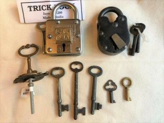 Magic Trick Lock,  Antique Vintage Padlock,  Keys Anthropologie Victorian Key Knob