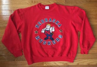 Rare Vintage 1990’s Nebraska Cornhuskers Big Red Sweatshirt - Adult Large