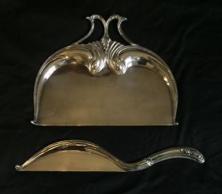 Rare Antique Vintage Pairpoint Quadruple Silver Plate Crumber Usa Made Dust Pan
