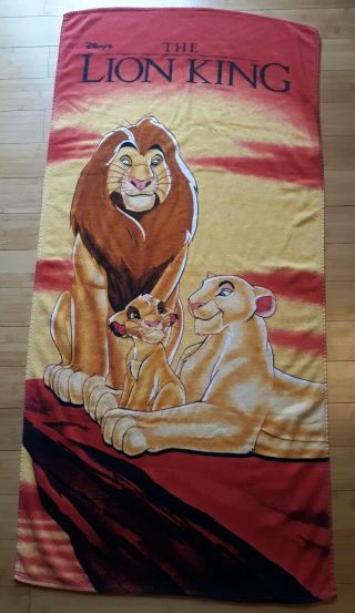 Vintage Disney The Lion King Beach Towel 1993 Rare Franco 90s Vtg