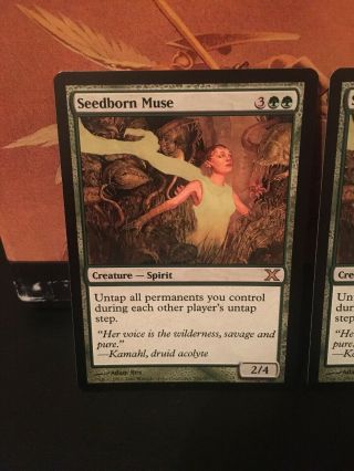 X2 MTG Magic The Gathering Seedborn Muse 10th Edition NM Green Rare Never Played 2