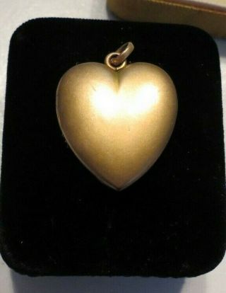 Antique Heart Shape Locket Marked W&h Co 1/4 Gold Shell Estate Jewelry