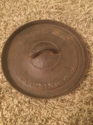 Extremely Rare 1800’s J.  Bell & Co.  Cast Iron Dutch Oven Lid Only Wheeling Wv