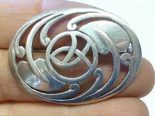 Rare David Andersen Art Deco Leaf & Knot Sterling Silver 925s Pin Brooch Norway