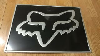 Rare Aluminum Fox Racing Banner Head Logo Sign Garage Motocross Bmx