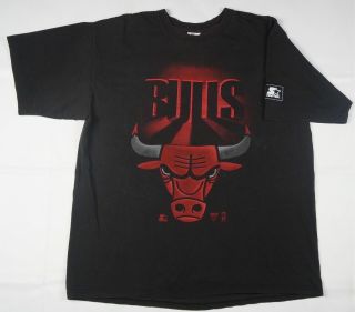 Rare Vintage Starter Chicago Bulls Nba Basketball T Shirt 90s Jordan Pippen Xl