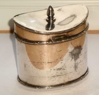 Rare Antique Georgian Shape Tea Caddy Box By James Dixon Silver Pl Epbm