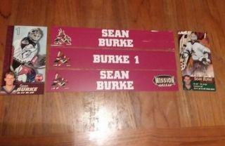 Phoenix Coyotes Sean Burke Rare Locker Room Nameplates W/old Logo From 1999 - 2003