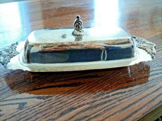 Vtg Baroque By Wallace Silverplate Stick Butter Dish 206