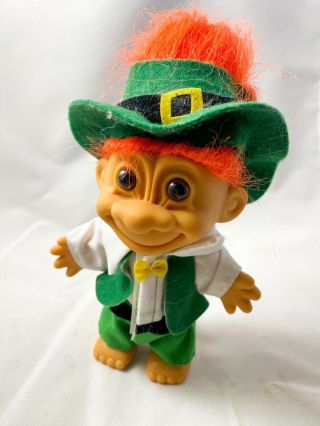 Vintage Good Luck Trolls By Russ Leprechaun St.  Patricks Day Green Hair