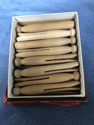 17 Vintage Wooden Child Toy Clothespins For Kids Or Doll Clothes