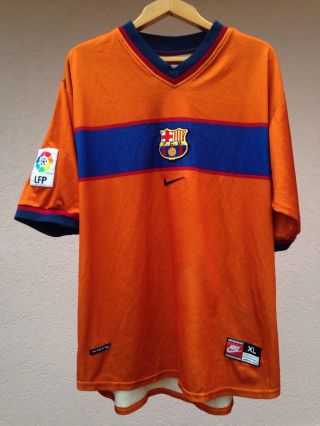 Rare Barcelona Spain 1998/1999 Away Football Soccer Shirt Jersey Camiseta Nike