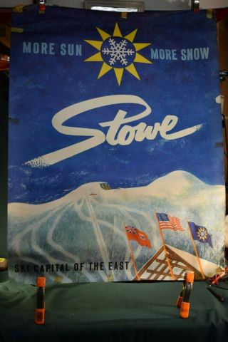 Vintage Ski Mt Stowe Poster,  Authentic,  Rare 70/80 
