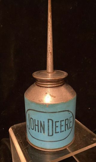Vintage John Deere Tractor Oiler Blue Oil Can Rare Farm Collectible