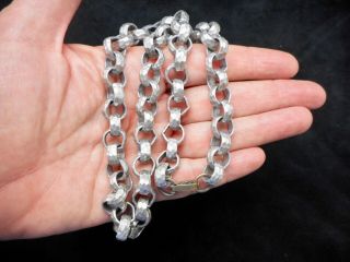 Authentic Vintage Hammered Silver Tone Cable Link Necklace RARE 2