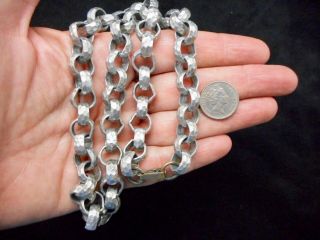 Authentic Vintage Hammered Silver Tone Cable Link Necklace RARE 3