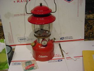 Vintage 1963 Red Coleman Lantern Model 200a Pyrex Globe