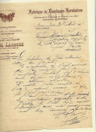 Rare Document From France 1901 Year " Paul Laroche "