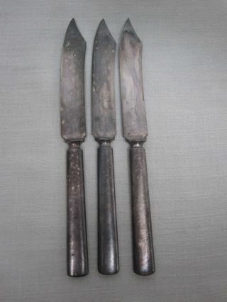 3 Antique Goodell Company Antrim Nh Silverplate Fruit Cheese Knives