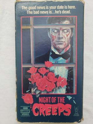 Night Of The Creeps ● Vhs ● Rare ● 1986 Horror ● Hbo Cannon ● Tri - Star ● Rated R