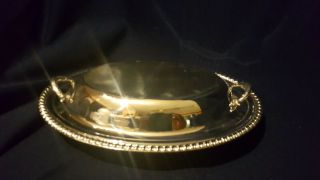 VINTAGE WM ROGERS SILVER PLATED OVAL COVERED VEGETABLE DISH W LID 0812 3