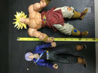 Dragon Ball Z action Figures Broly 11 inch (2003 Jakks) Trunks 9 inch Rare??? 2