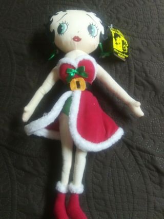 Betty Boop Santa Betty Plush Doll Kellytoy 1999 With Tags Vintage