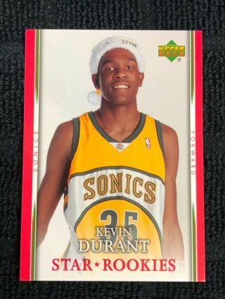 2007 - 08 Upper Deck Kevin Durant Santa Hat Rc Red Rookie Card Sp Rare