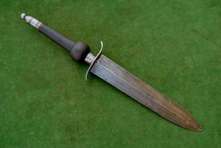 Vtg Rare Colonial American Spanish Damascus Hunting Plug Bayonet Knife Dagger