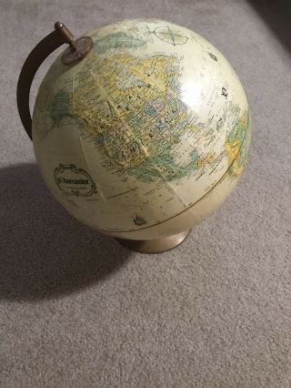 Vintage Globemaster 12 " Inch Diameter World Globe Metal Base