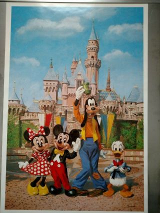 Vintage Disneyland The Magic Kingdom Travel Poster By Charles Boyer Rare Psa