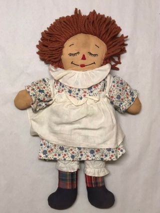 Rare Vintage Raggedy Ann Dual Sided/Faced Doll 16” 2