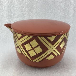 M71 Vintage Japanese Wood Lacquer Gold Makie Tea Pot Pourer/ Sake Pot 2