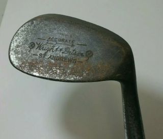 2 ANTIQUE WOODEN HICKORY ST.  ANDREWS WRIGHT & DITSON MASHIE & NIBLIC GOLF CLUBS 2