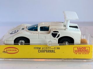 Vintage Aurora Thunderjet 500 Chaparral 2F Slot Car WHITE 7 (Box Variation) RARE 2