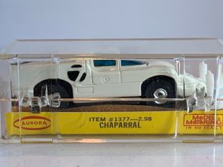 Vintage Aurora Thunderjet 500 Chaparral 2F Slot Car WHITE 7 (Box Variation) RARE 3