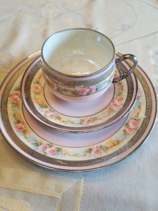 Ohme Tea Cup And Saucer,  Dessert Plate Made In Germany Antique
