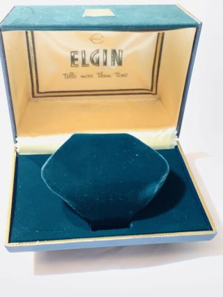 Vintage Rare Men’s Elgin Empty Velvet Box Wrist Watch From The 1950s/1960s