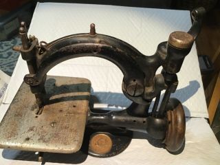 Antique Willcox And Gibbs Chain Stitch Sewing Machine.  C.  Heavy Cast Iron.  1897