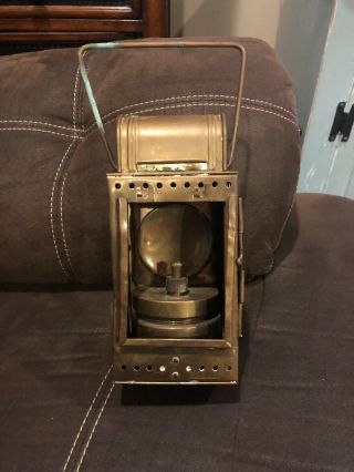 Vintage Nautical Brass Ship Kerosene Lantern Oil Lamp