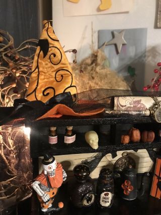 Halloween Witch ' s Cabinet Apothecary Primitive Display Piece Gorgeous Piece Boo 3