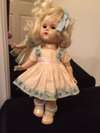 1955 Vintage 8 " Vogue Ginny Doll Tagged Dress And Hair Bow