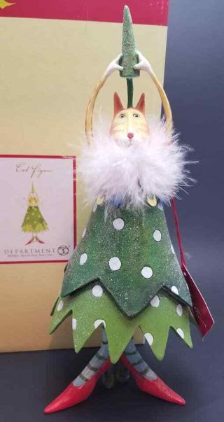 Rare Dept.  56 Patience Brewster Cat Christmas Tree Dress With Tag Open Box