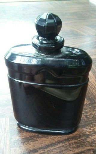 Vintage Black Glass Caron Perfume Bottle Made In France.
