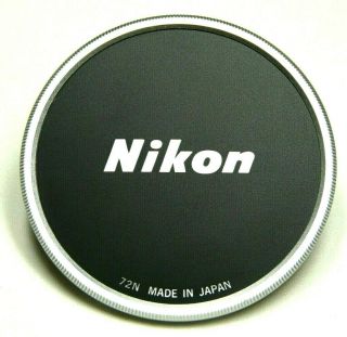 Rare Ex Nikon 72n 72mm Screw - In Metal Front Lens Cap Made In Japan