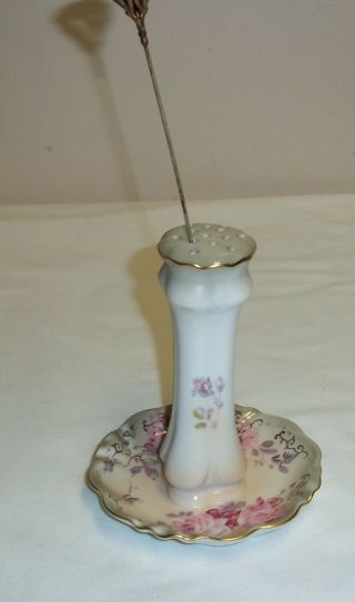 Vintage R.  S.  Hat Pin Holder Rose Pattern With Hat Pin